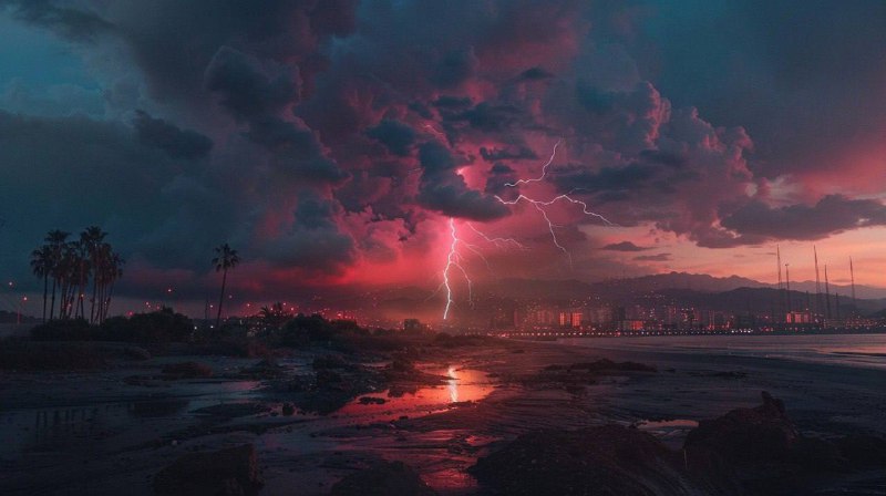 BW-UXL3T0Kbbzlt5OYIIAsFsAIWMFVAifc5JFFao-2iyUo9vEI_67Wdh2mtyugxtZCwIyA4r19lyH42G0KlOW53R3AvswKtjEUmb.jpeg PromptRealistic lightning bolt striking over city skyline... - تصویر 1