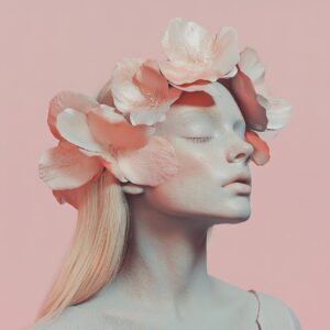 A blonde European girl with flowers on her head --sref 2242687508 --v 6.1by hell...