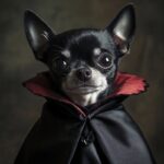 A Chihuahua dressed as a vampire, with tiny fangs and a cape --v 6.1by u33485447...