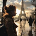 Girl Paris city sunset#AI #artificial Intelligence…