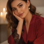 زن زیبا در نور شمع Ultra photorealistic...