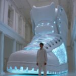 Absurdist installation art full body shot. A...