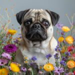 Pug flowers plants animal AI@Shutter #Shutterstock…
