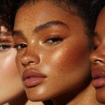 PromptA high fashion beauty collage showcasing three...