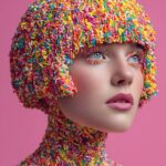 Prompt: High fashion surreal portrait of a...