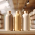 Ultra realistic product shot of three minimalist...