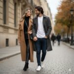 پرامپت کاپل A black and white cinematic...