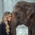 تماس آرام پیشانی با فیل A single...