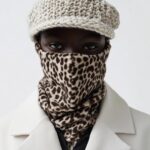 Old Town Roadcrochet face mask with animal fur print, cowboy style, jacquemus de...