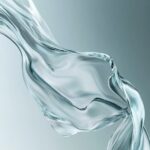 A surreal depiction of water flowing gracefully in the air, surrounded by a mini...