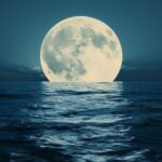 Full moon night sea shore waves#AI #artificial...