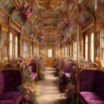 PromptThe interior of a [COLOR] subway train...