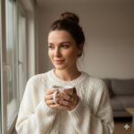 نور ملایم صبحگاهی بر صورت Ultra photorealistic...