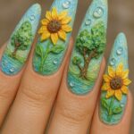 طرح های ناخنA strikingly stylized composition featuring...