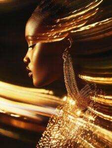 A high-fashion editorial motion blur photograph for Numéro magazine featuring a ...