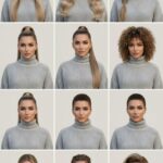 دوازده مدل‌مو از چهرهٔ تو A 3×4...