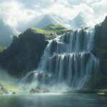 Waterfall forest mountains nature#AI #artificial Intelligence…