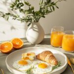 PromptAn aesthetic minimalist breakfast on the table...