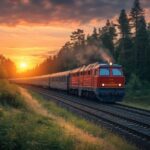 Diesel locomotive train railway transport nature#AI #artificial...