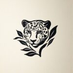 simple logo using an onça. the logo should emulate logos from old cachaça logos ...