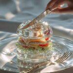 Photo prompt:A hyper realistic glossy transparent glass...