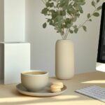 PromptA cozy workplace with a computer on...