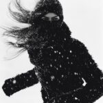 full body shot, analogue black and white flash photography by Freja Beha Erichse...