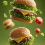 Prompt:A floating [FOOD ITEM] with [INGREDIENT 1]...