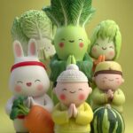 PromptA 3D blessing picture in which several...