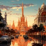 City street houses cars evening AI@Shutter #Shutterstock…