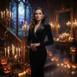 زنانه عمارت گوتیک شمعی جادویی Hyperrealistic editorial...