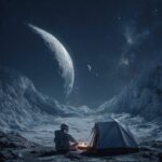 Prompt:an astronaut camping on the moon. Ultra...