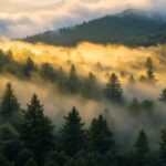 Forest trees fog morning#AI #artificial Intelligence…