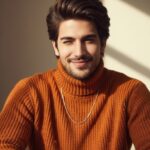 پرتره نارنجی با لبخند چشمک‌زن A single...