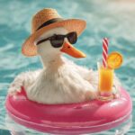 Prompt: A Cole Duck white normal size...