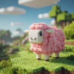 Prompt:Cinematic mid shot of a [COLOR] Minecraft...