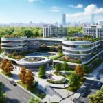 City architecture aerial view buildings trees#AI #artificial...