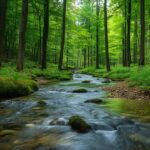 Stream forest trees water nature#AI #artificial Intelligence…