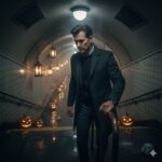 مردانه پلکان مترو تونل مه‌آلوده Hyperrealistic editorial...