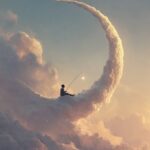 PromptA serene surreal scene of a person...