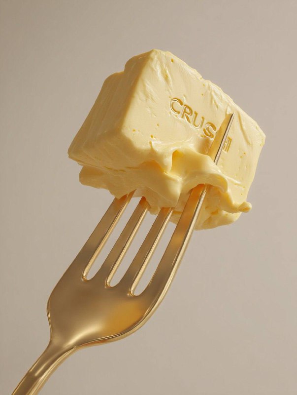 p1epGrr_Lirt_ClsabVU-BNiY1xjQpom-mPBpXo8WJRUC97FJNviOVYxVK0D2tE8wrRgZYUMww_6N_nVrc4_OofJr1ULSU6pTWMt.jpeg Prompt:A realistic piece of creamy butter pierced... - تصویر 1