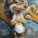 6 َAi Prompt funny caricature gangster fox...