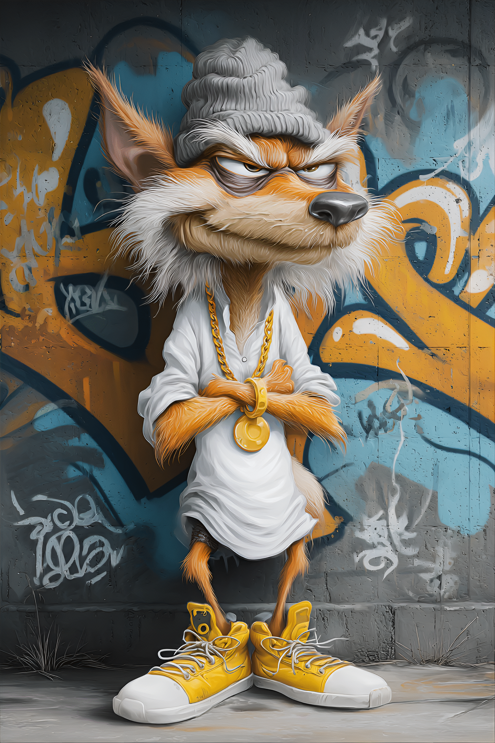 prompthero-prompt-4874eb24d57.png 6 َAi Prompt funny caricature gangster fox... - تصویر 1