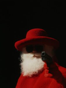 Santa Claus as an italian mafia boss by martin scholler and martin parr --ar 3:4...