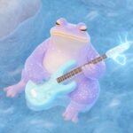С 8 Марта! Happy Women's day!a chinese frog shredding the bass guitar with light...