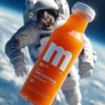 PromptMinimalist [color] beverage bottle floating in zero...