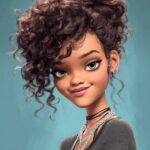 Prompt:A Pixar style frontal portrait of [CELEBRITY...