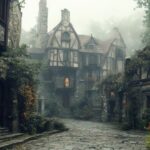 Old European city houses streets architecture#AI #artificial...