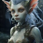 Female sea elf trolls, in the style of hyper - realistic animal illustrations, r...