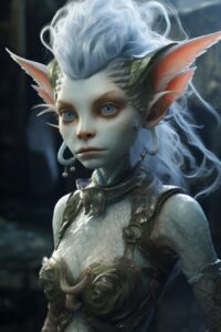 Female sea elf trolls, in the style of hyper - realistic animal illustrations, r...
